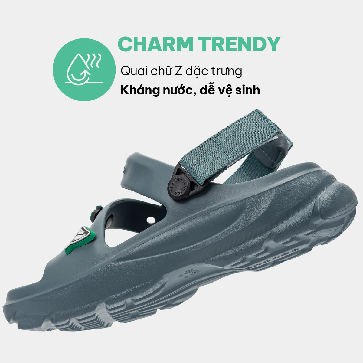 Sandal FX nam nhựa đúc xanh xám