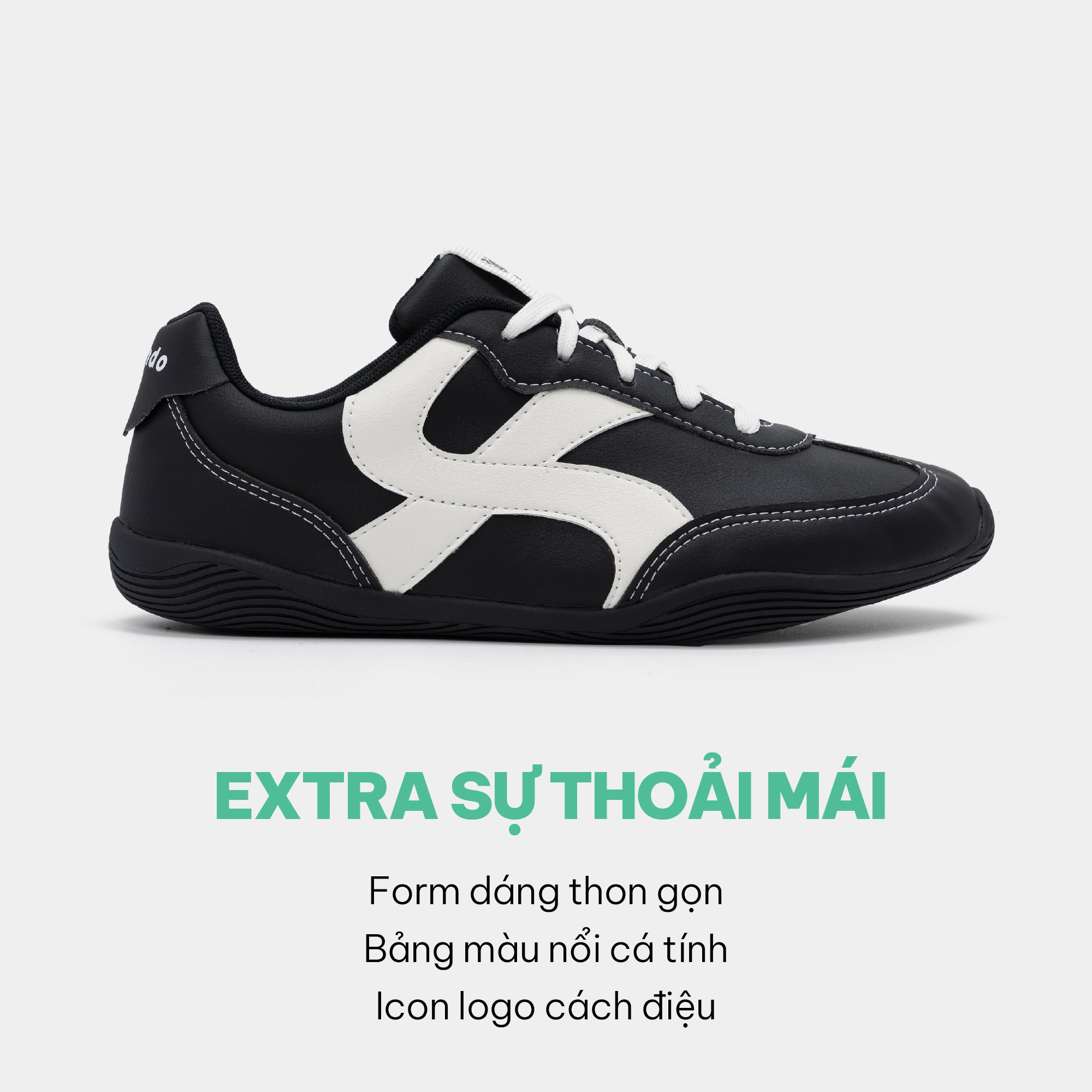 Giày Sneaker Shondo Class 7 Đế Thấp Unisex Màu Đen