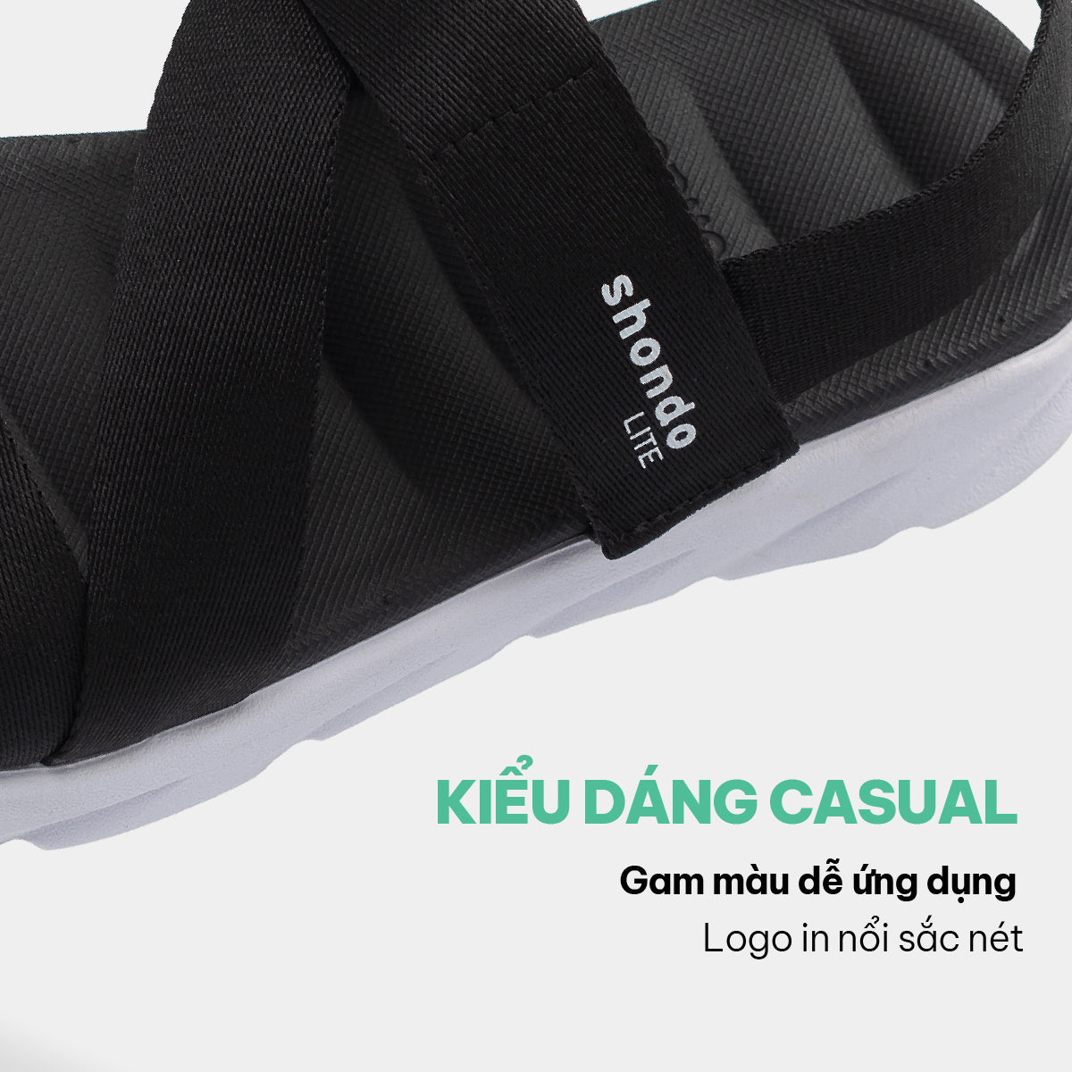 Sandal học sinh F6S Shondo Lite đen trắng