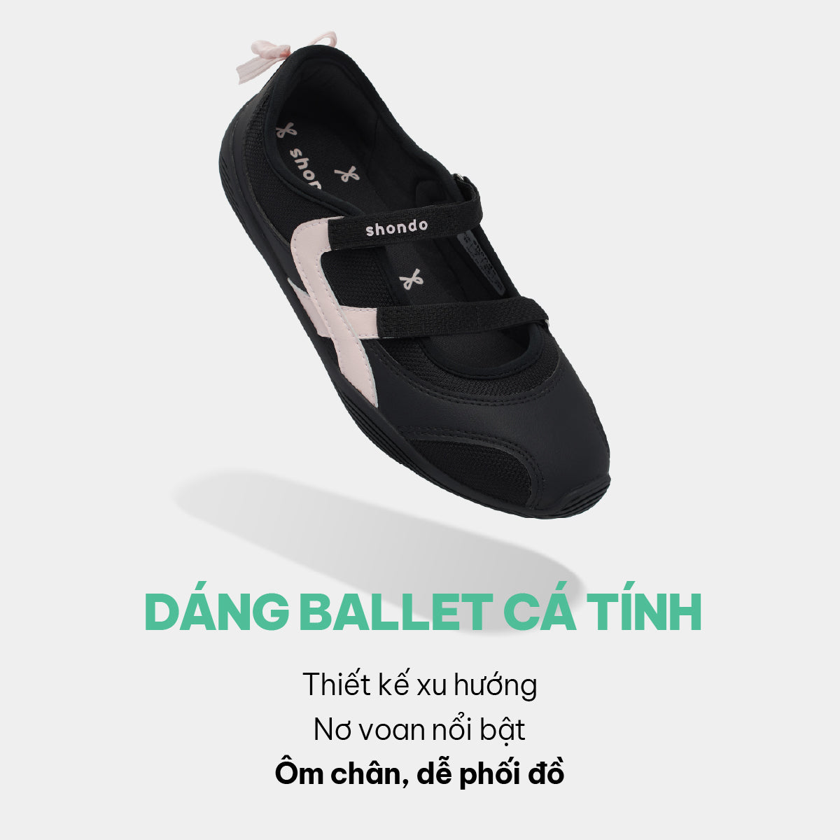 Giày Sneaker ballet Minie nơ nữ đen