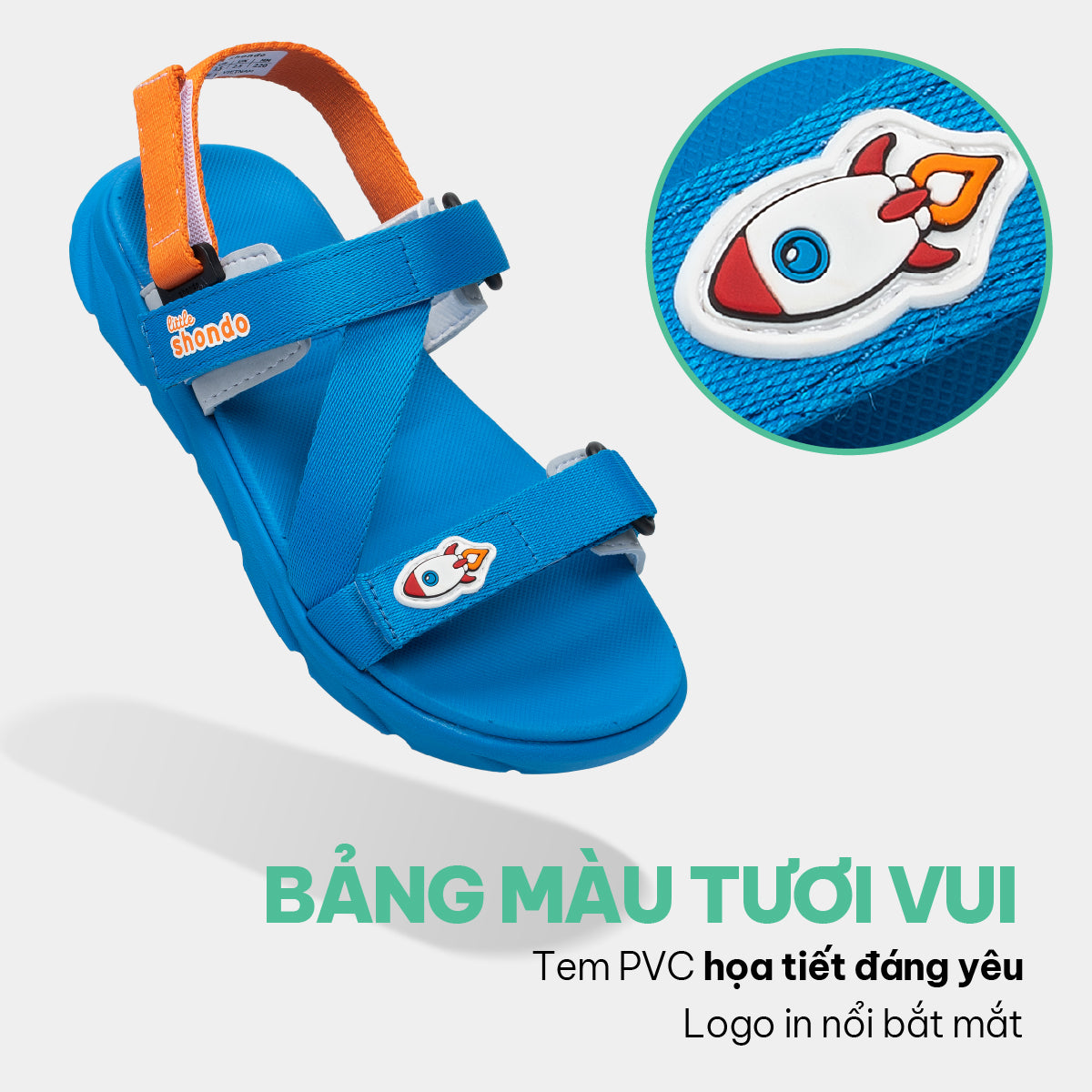 Sandal bé trai Little 6 xanh dương