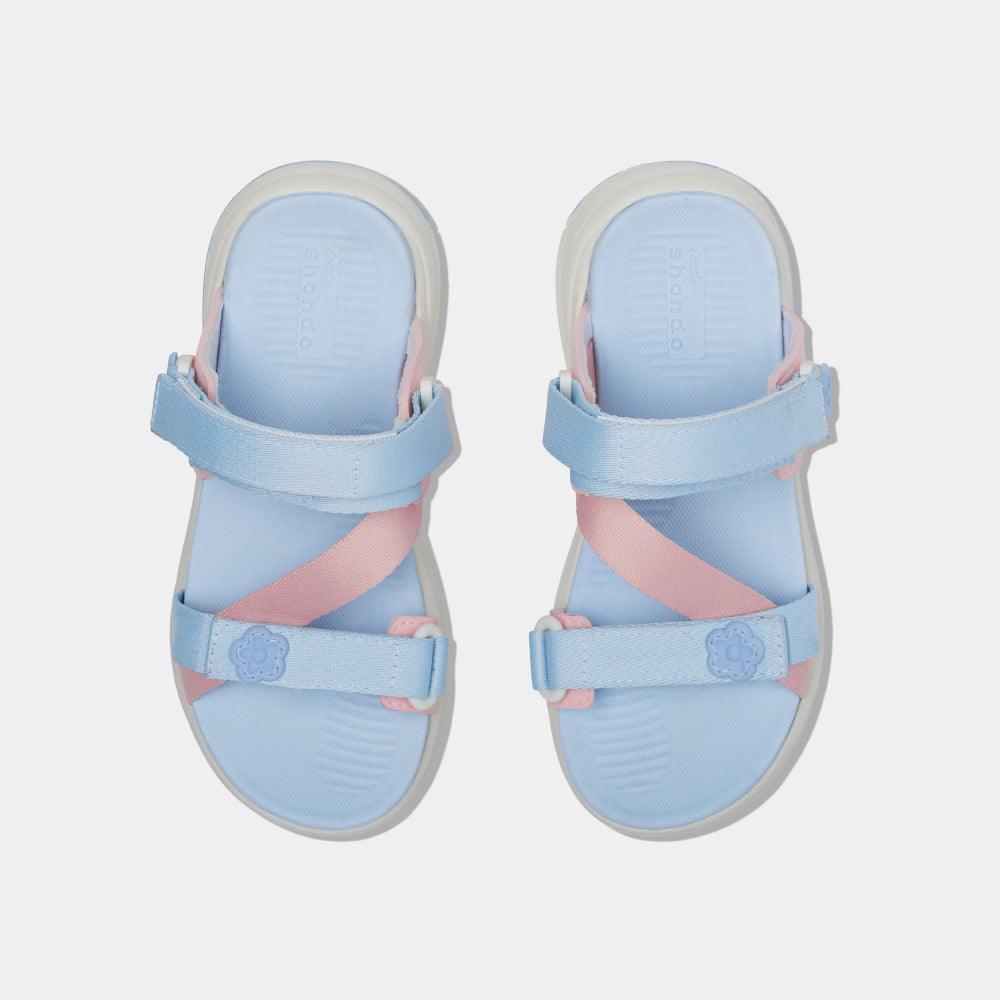Sandal trẻ em Little 8 quai xoay xanh hồng