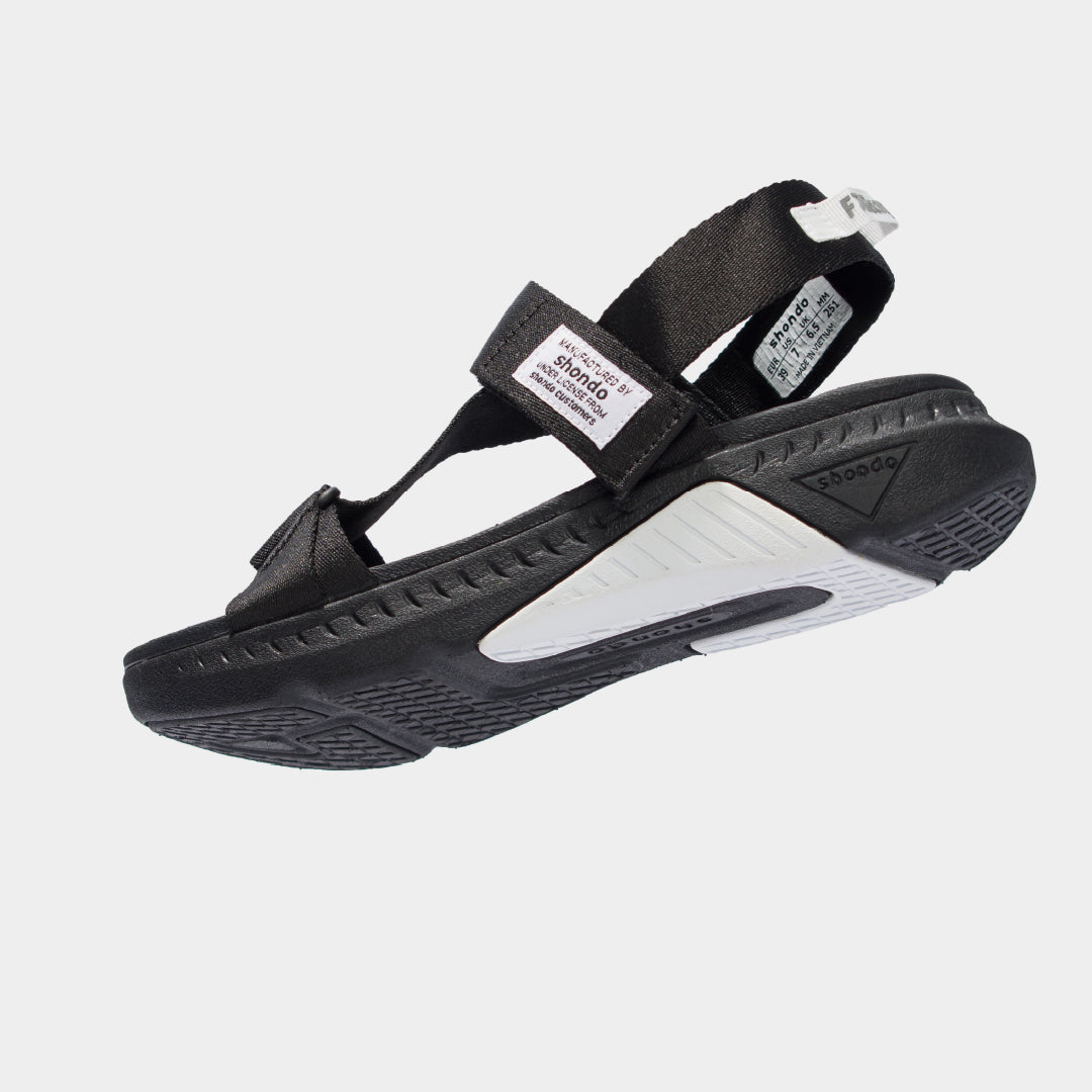 Sandals F7 Racing đế đen phối trắng quai đen