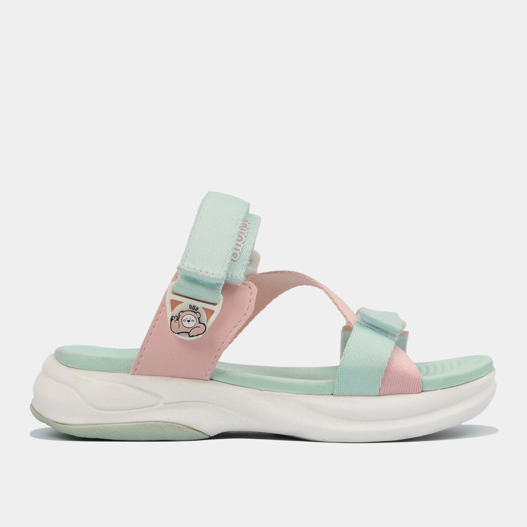 Sandal trẻ em Little 8 quai xoay xanh