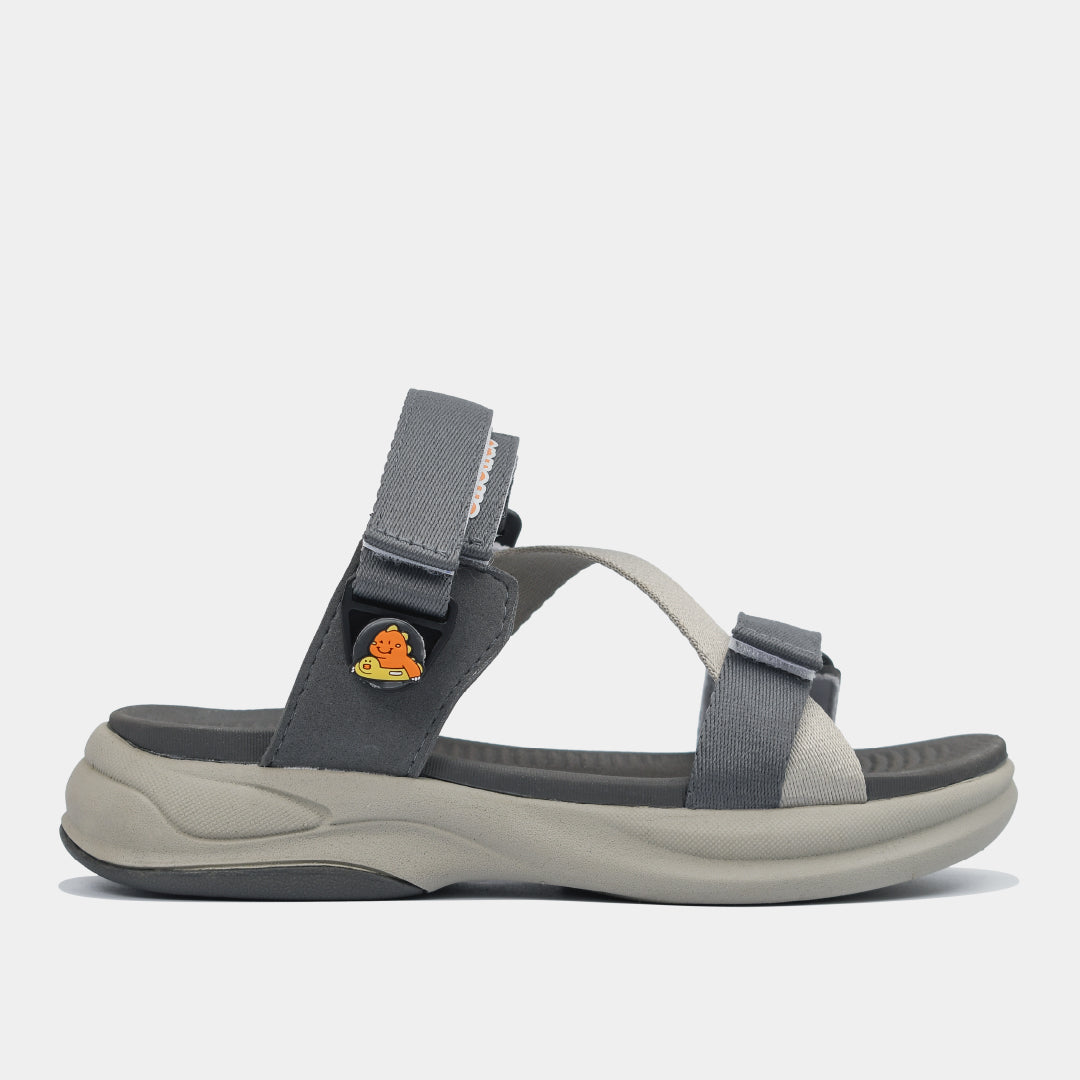 Sandal trẻ em Little 8 quai xoay xám