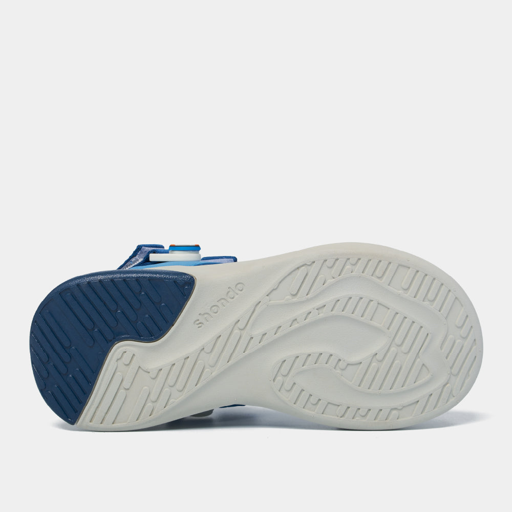 Sandal trẻ em Little 8 quai hậu xoay xanh