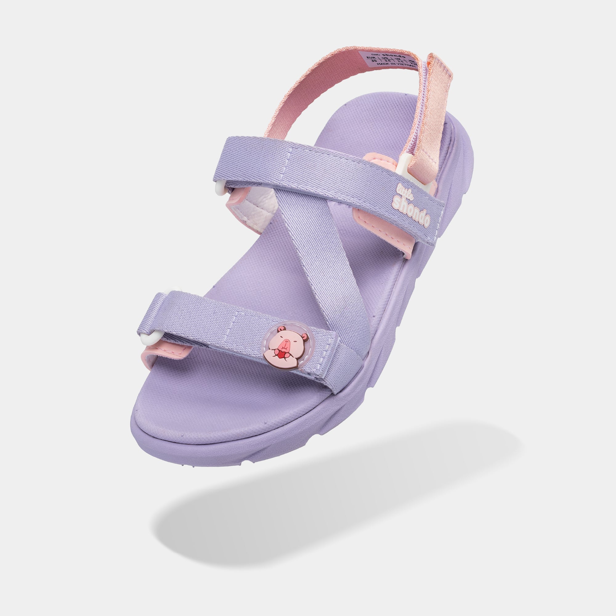 Sandal bé gái Little 6 capybara tím