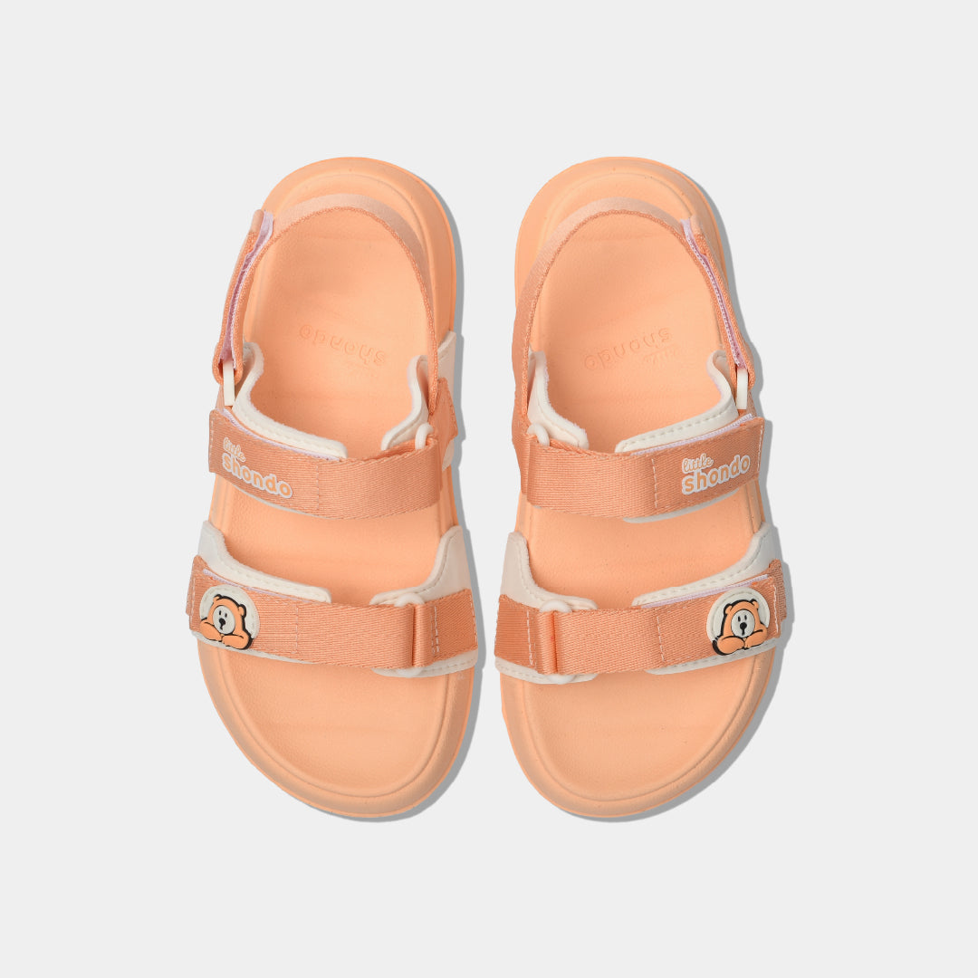 Sandal bé gái Little 3 hồng trắng kem gấu