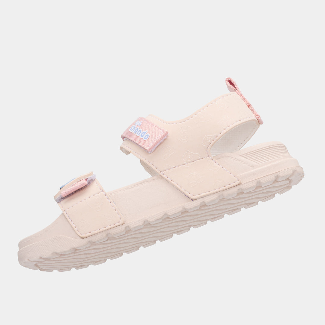 Sandal bé gái Little 4 monogram hồng