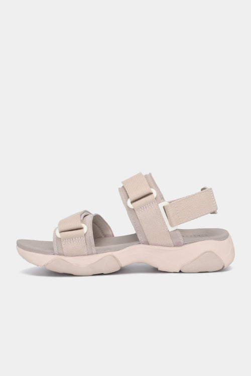 Girly women's sandals with pink brown elastic straps
