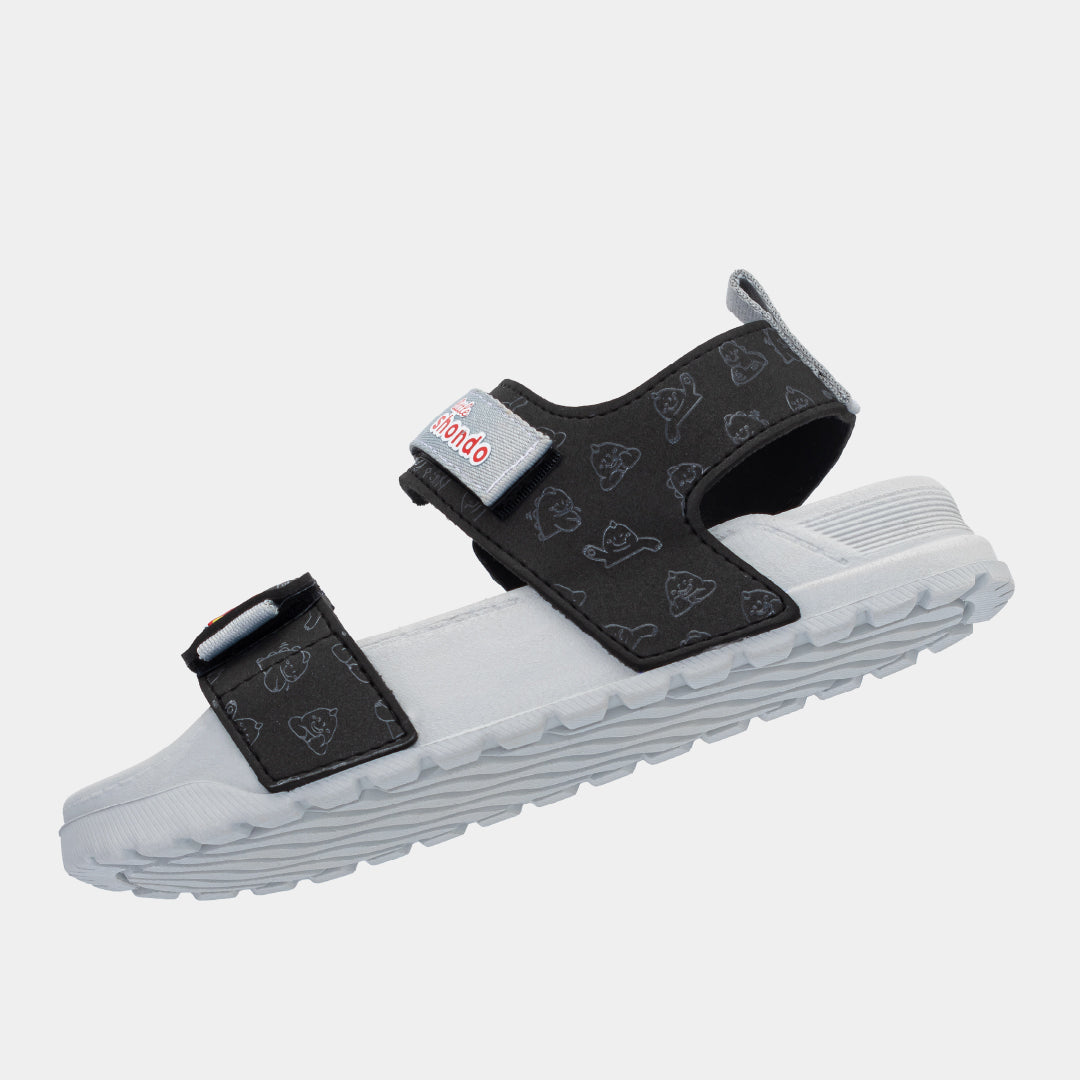 Sandal bé trai Little 4 monogram đen