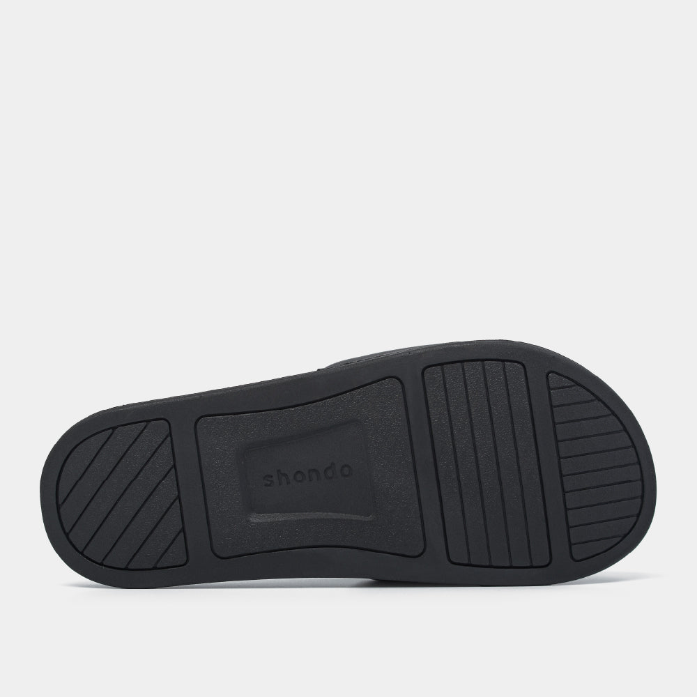 Dép quai ngang Trendy 2 thêu logo Shondo đen