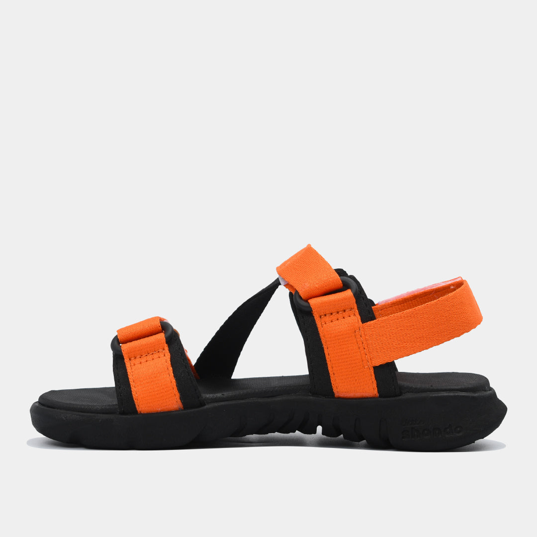 Sandal bé trai Little 6 khủng long đen cam