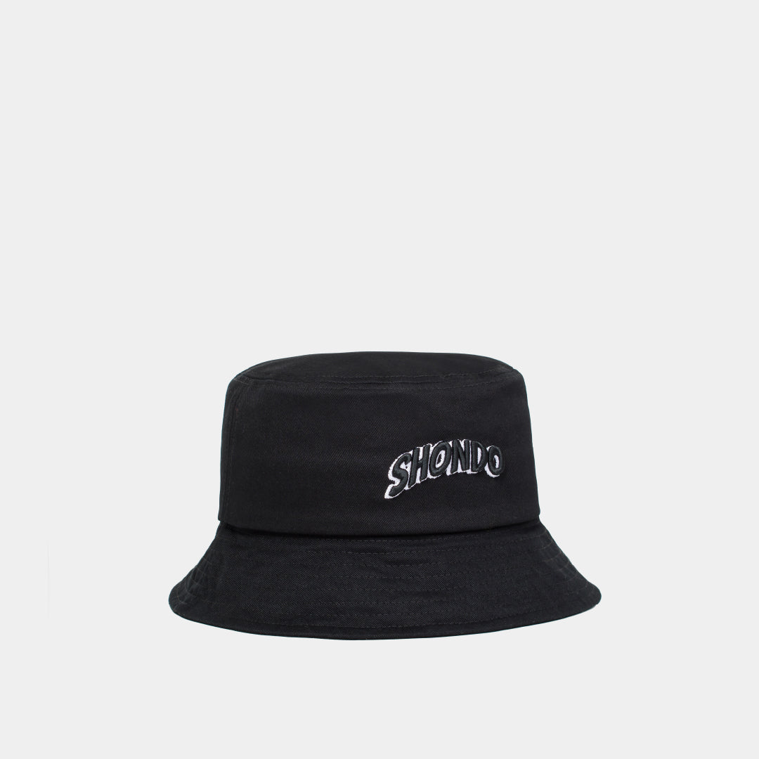 Black shondo printed bucket hat