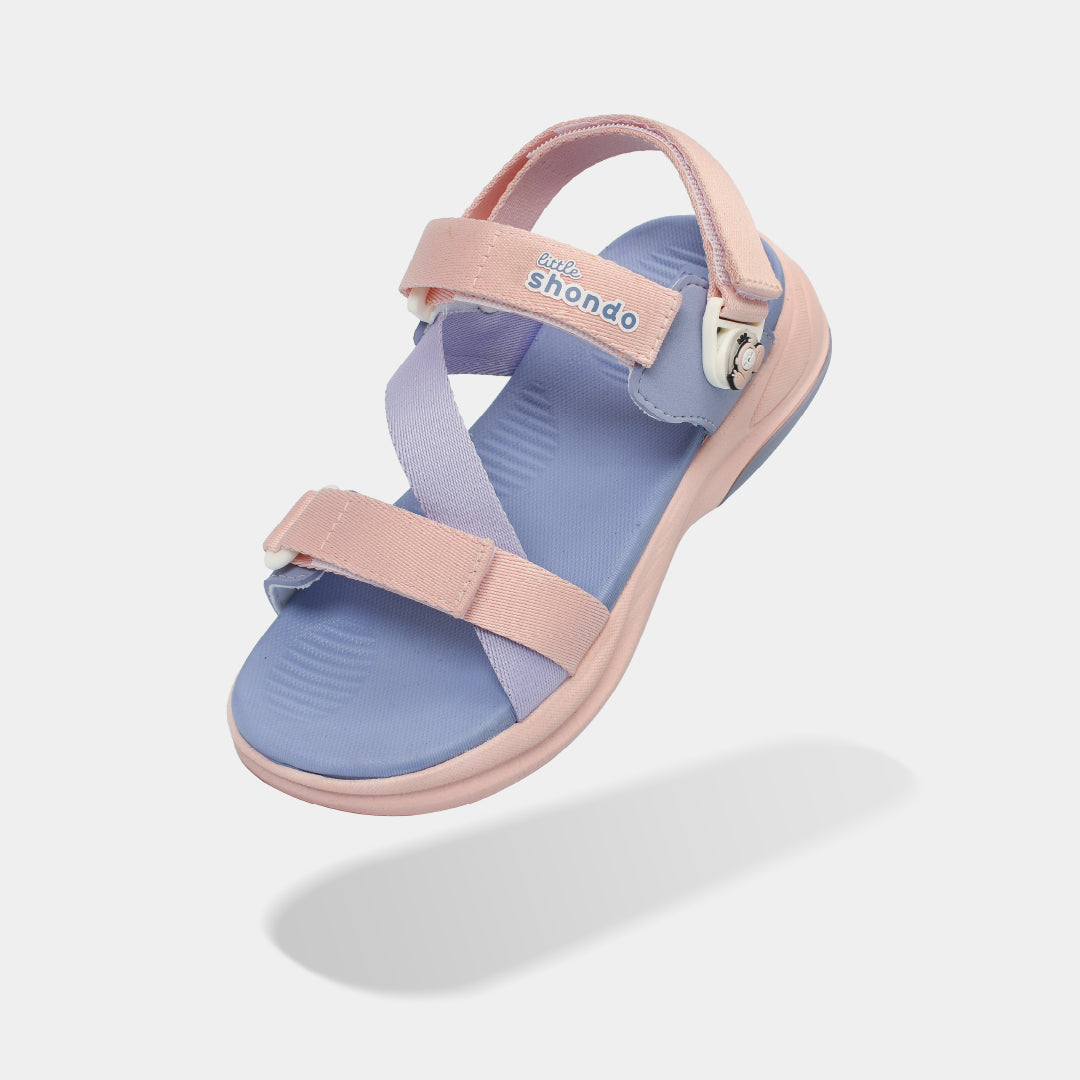 Sandal trẻ em Little 8 quai xoay hồng