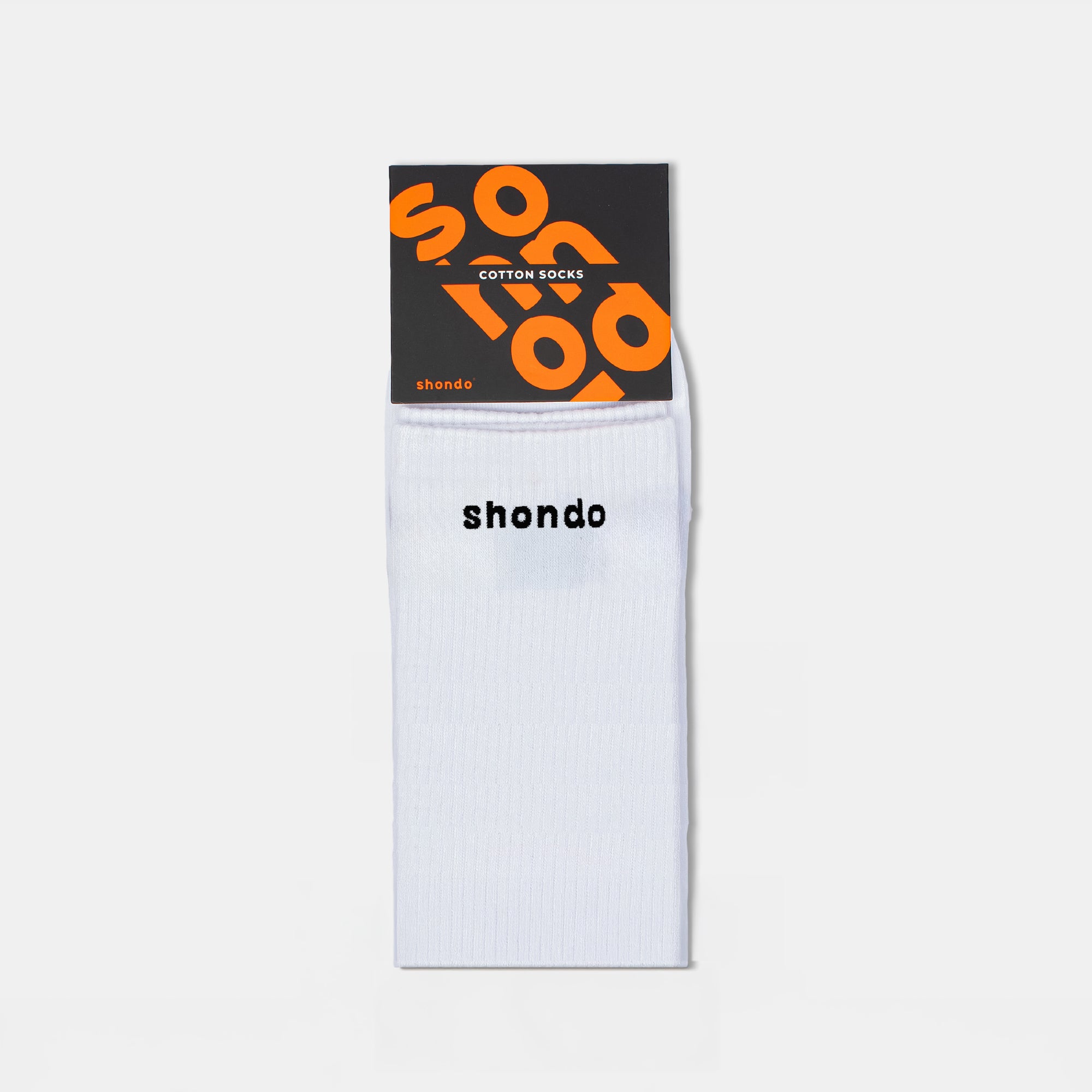 Vớ cổ cao logo Shondo màu trắng