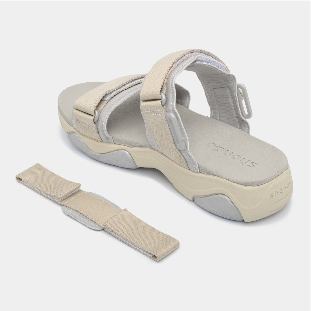 Sandal nữ Girly quai thun xám be
