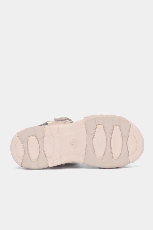 Girly women's sandals with pink brown elastic straps