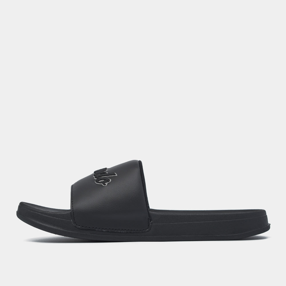 Dép quai ngang Trendy 2 thêu logo Shondo đen