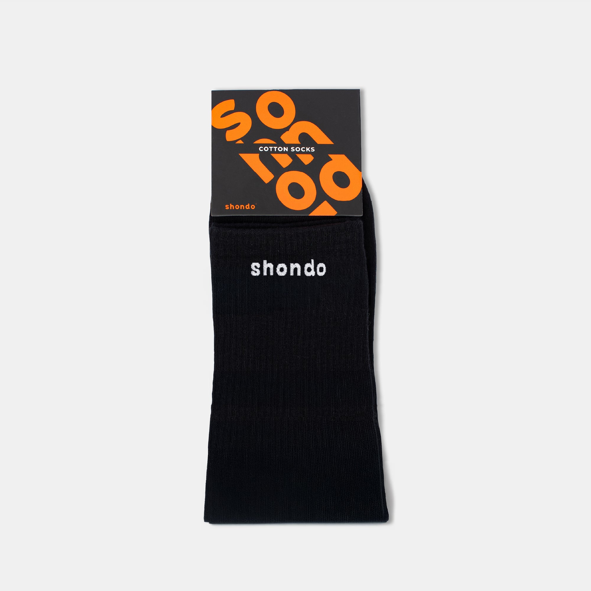 Vớ cổ cao logo Shondo màu đen
