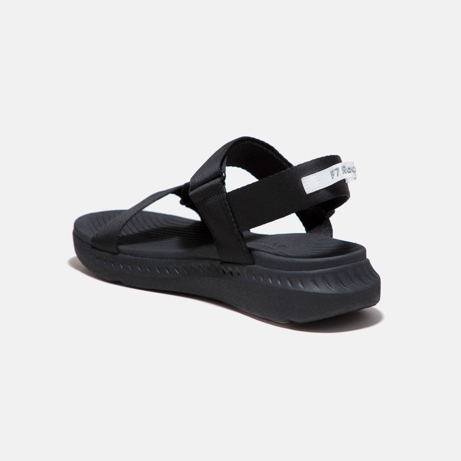 Sandals F7 Racing đế đen phối trắng quai đen