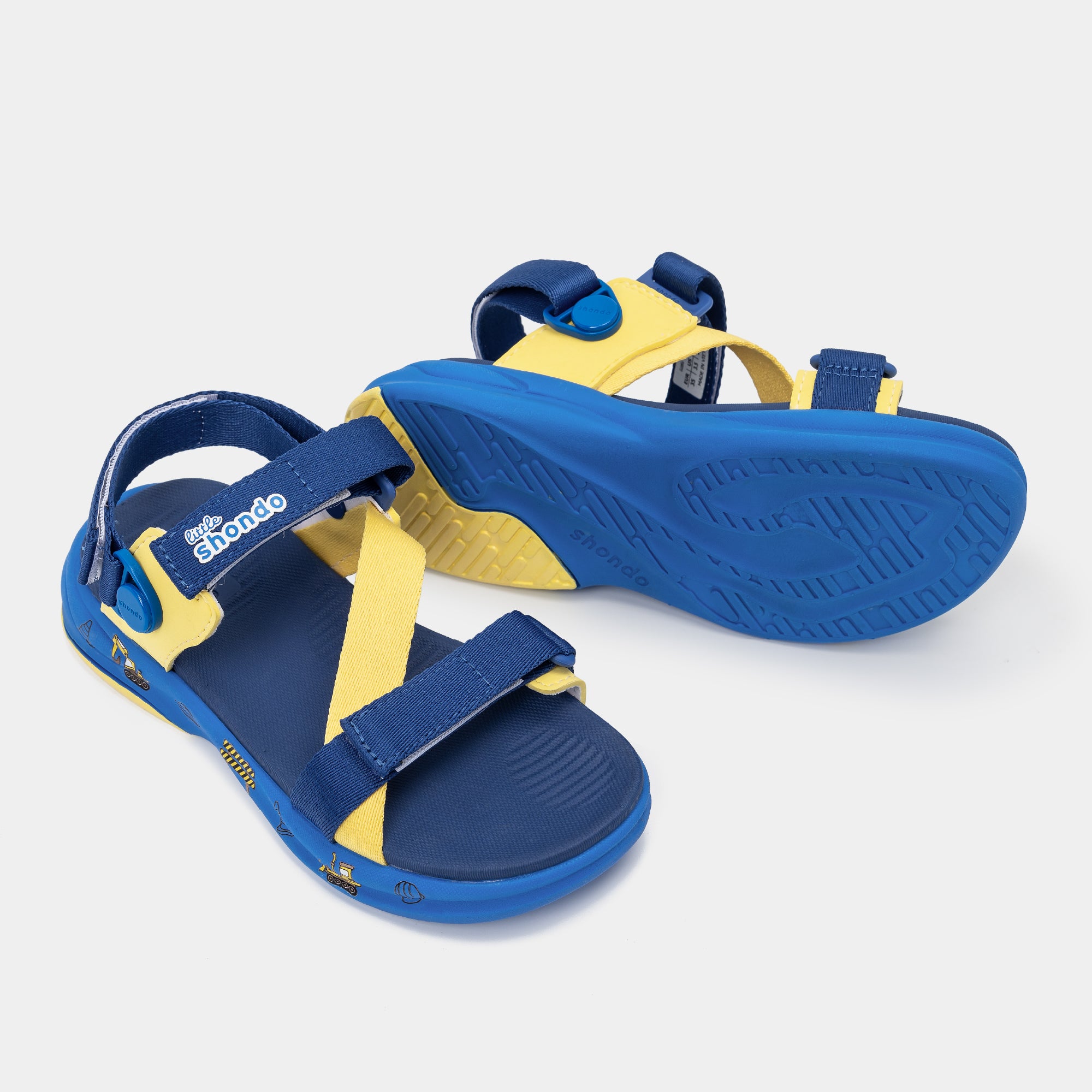 Sandal trẻ em Little 8 quai xoay xanh dương
