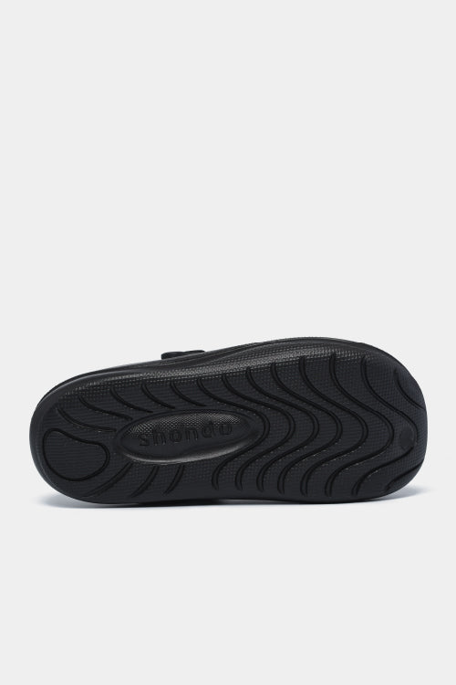 SUKE black plastic molded clogs for men and women