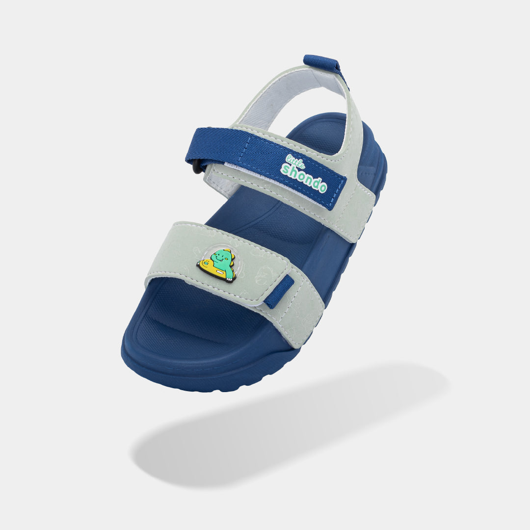 Sandal bé trai Little 4 monogram xanh