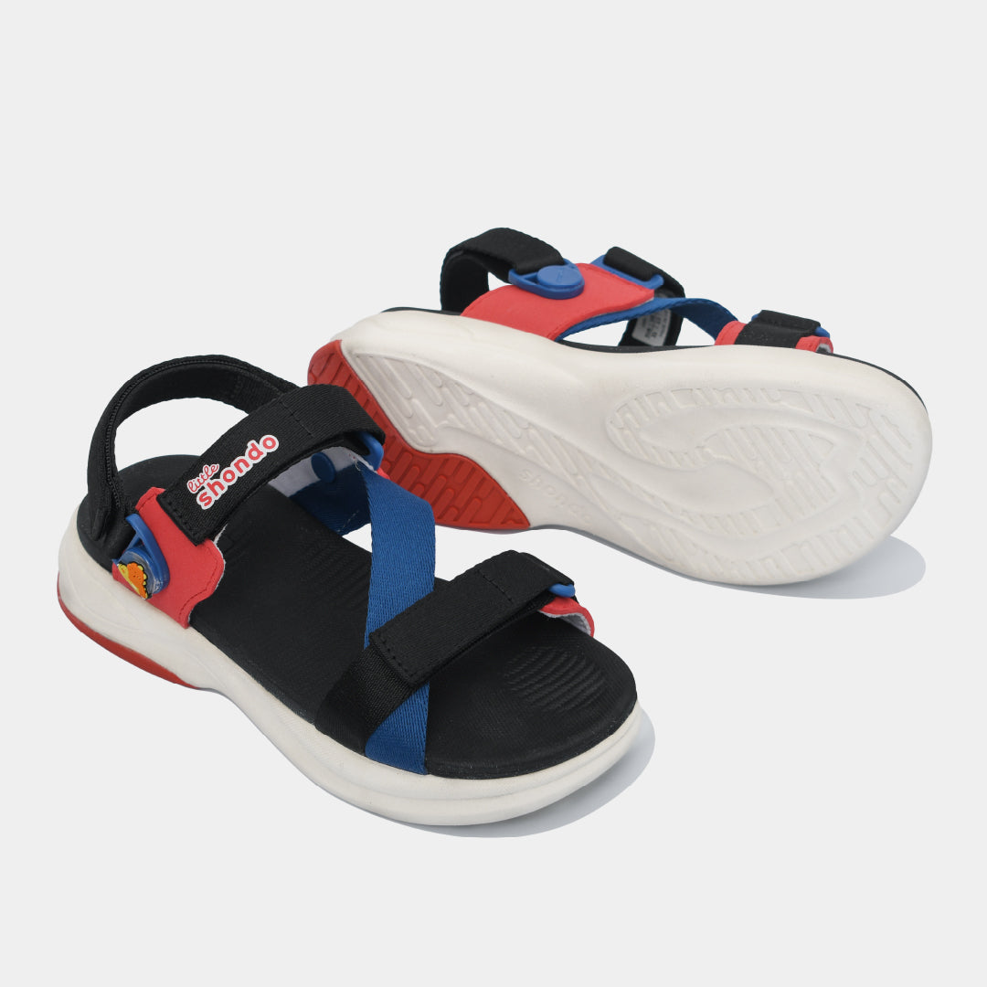 Sandal trẻ em Little 8 quai xoay đen