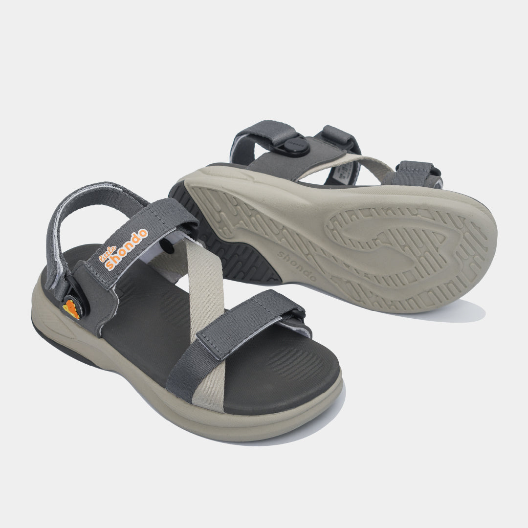 Sandal trẻ em Little 8 quai xoay xám