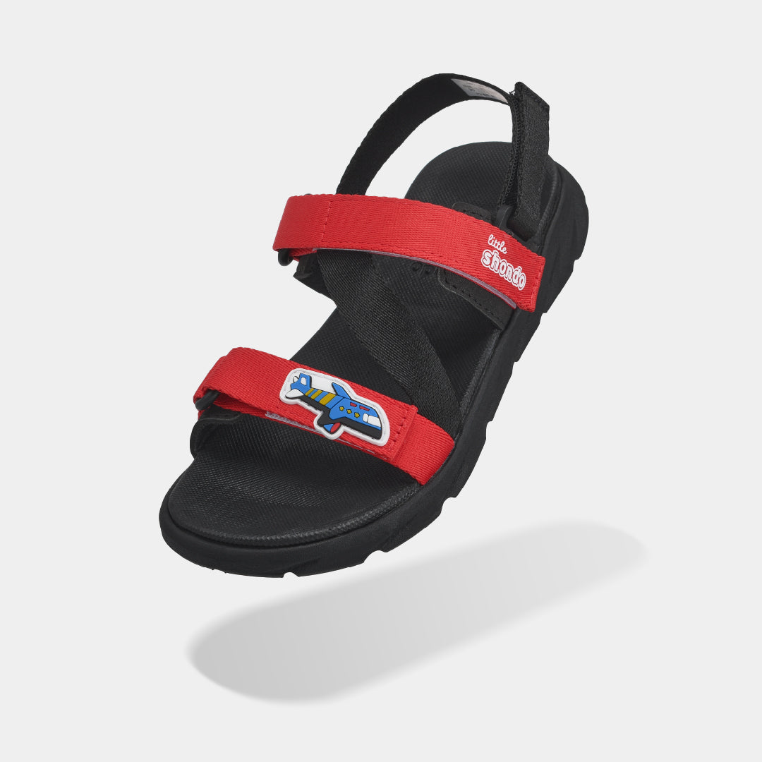 Sandal bé trai Little 6 tem ô tô đen