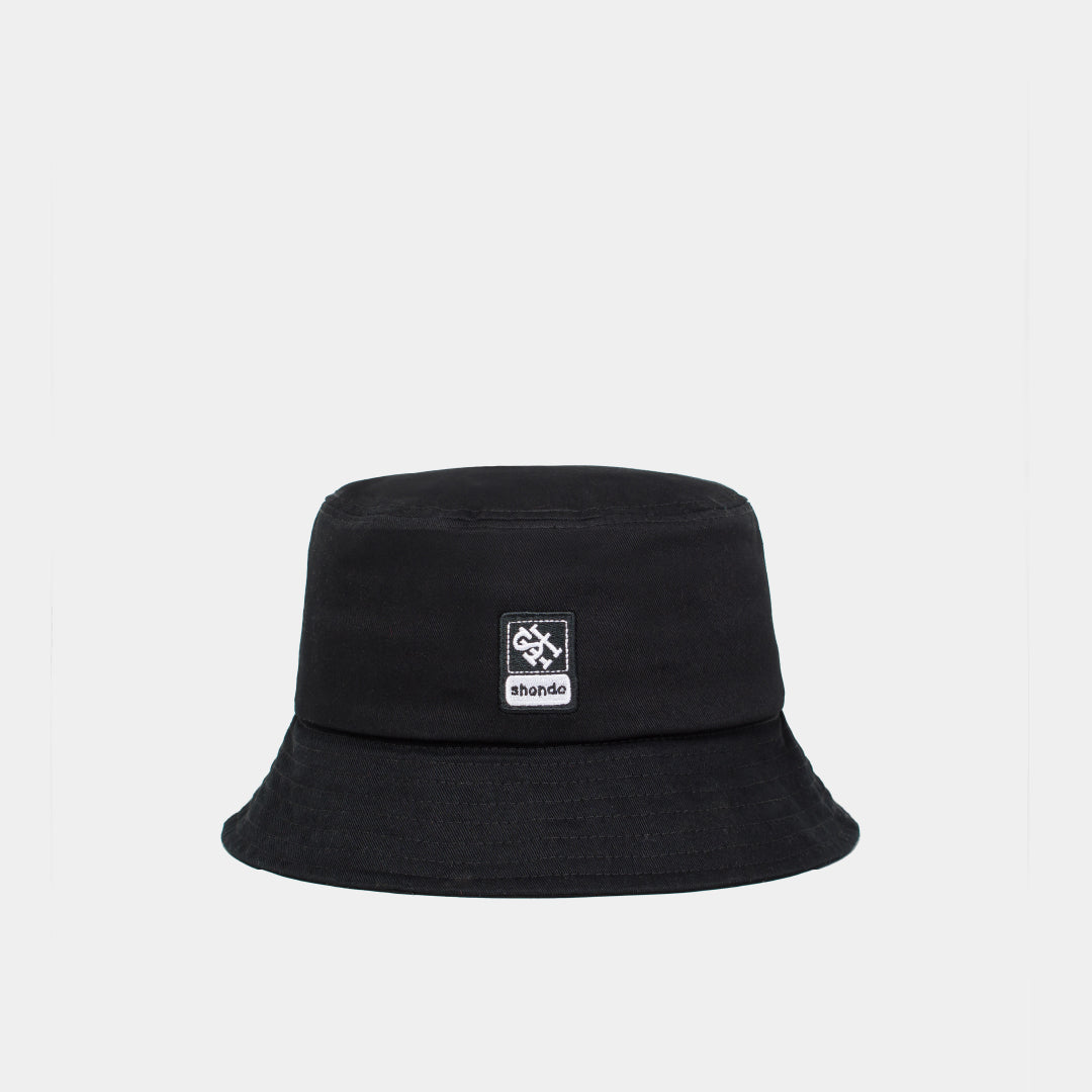 Black shondo printed bucket hat