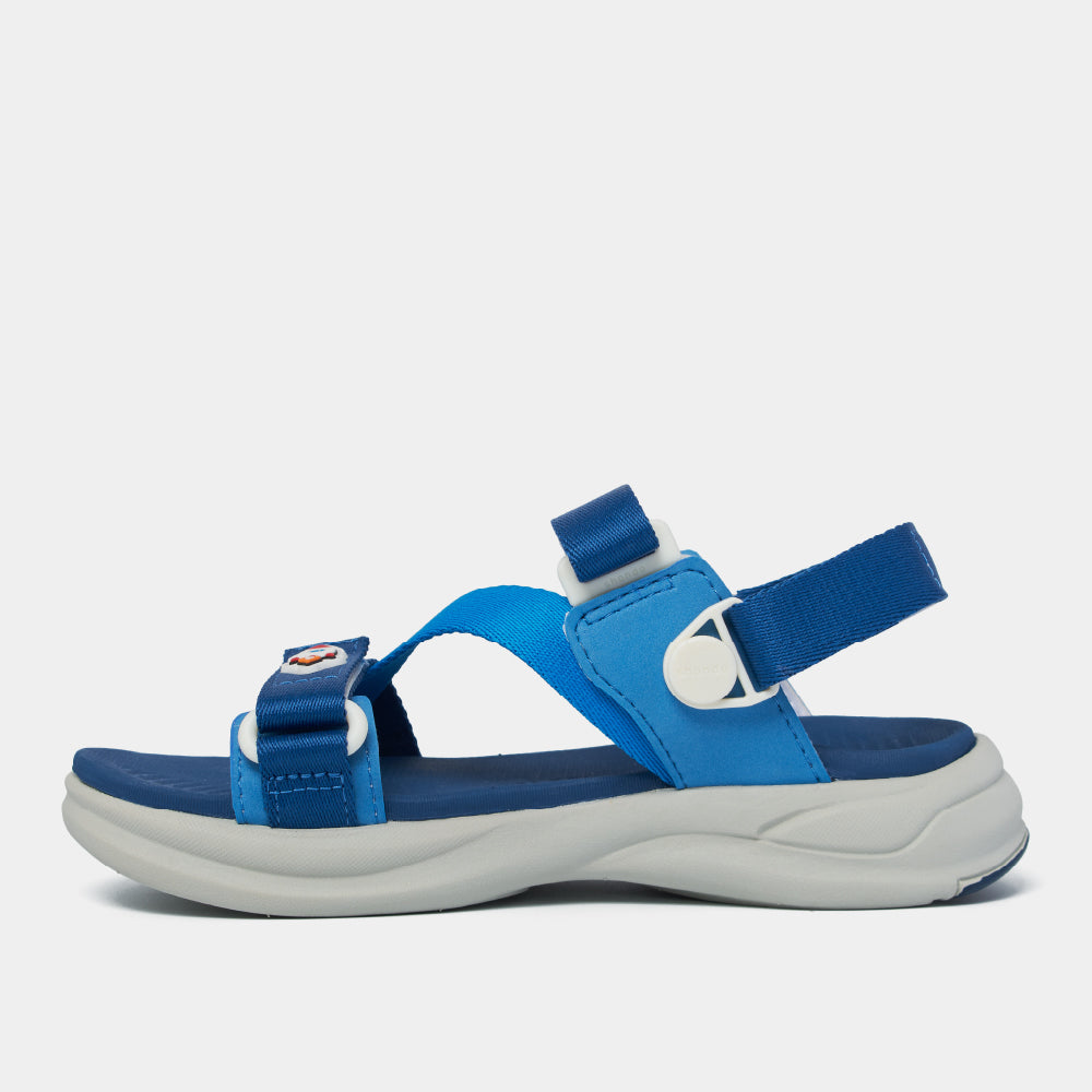 Sandal trẻ em Little 8 quai hậu xoay xanh