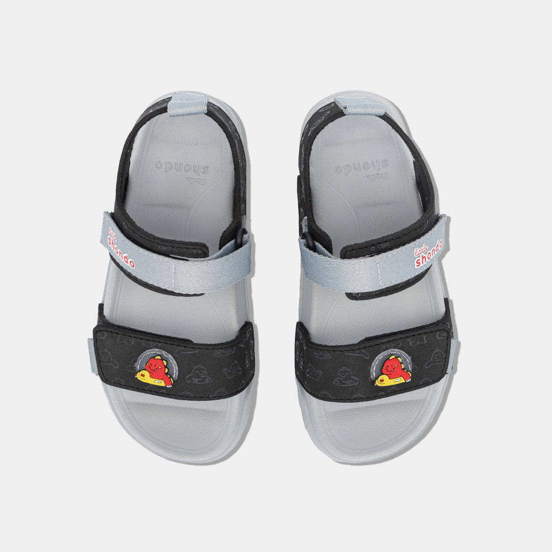 Sandal bé trai Little 4 monogram đen