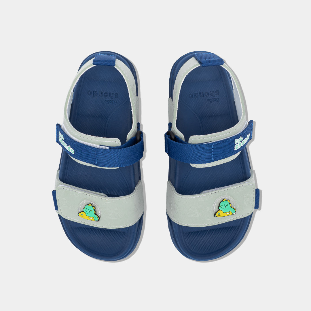 Sandal bé trai Little 4 monogram xanh