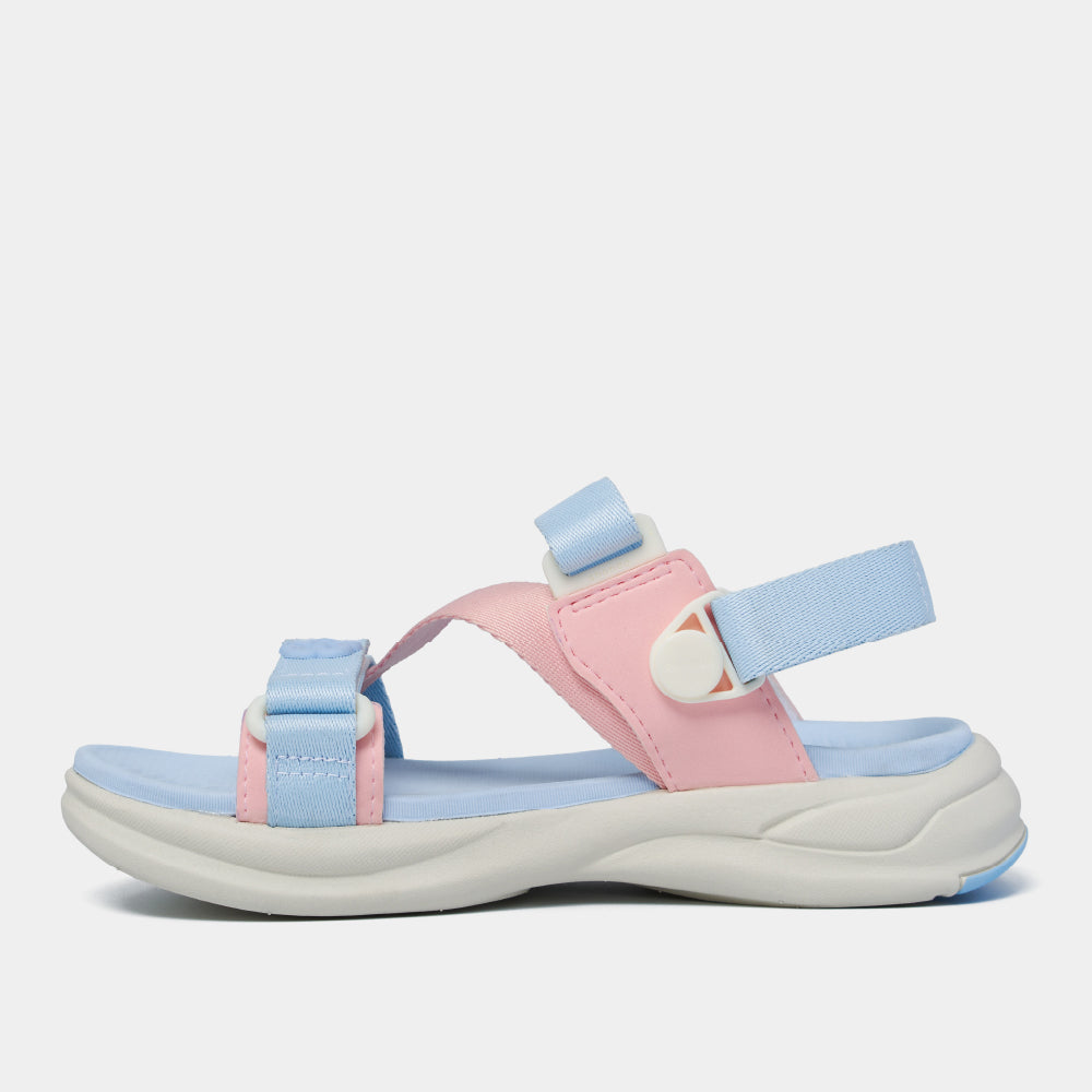 Sandal trẻ em Little 8 quai xoay xanh hồng