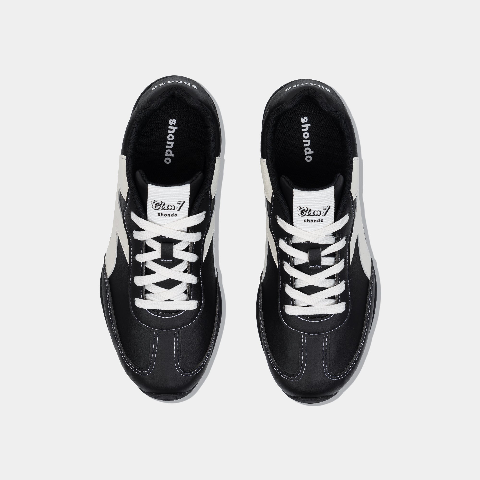 Giày Sneaker Shondo Class 7 Đế Thấp Unisex Màu Đen