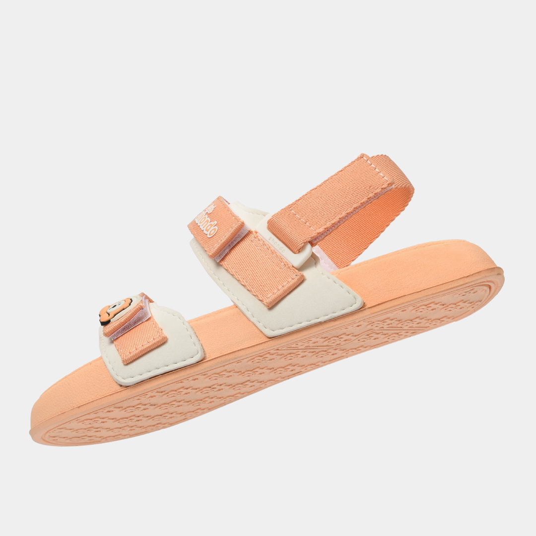 Sandal bé gái Little 3 hồng trắng kem gấu