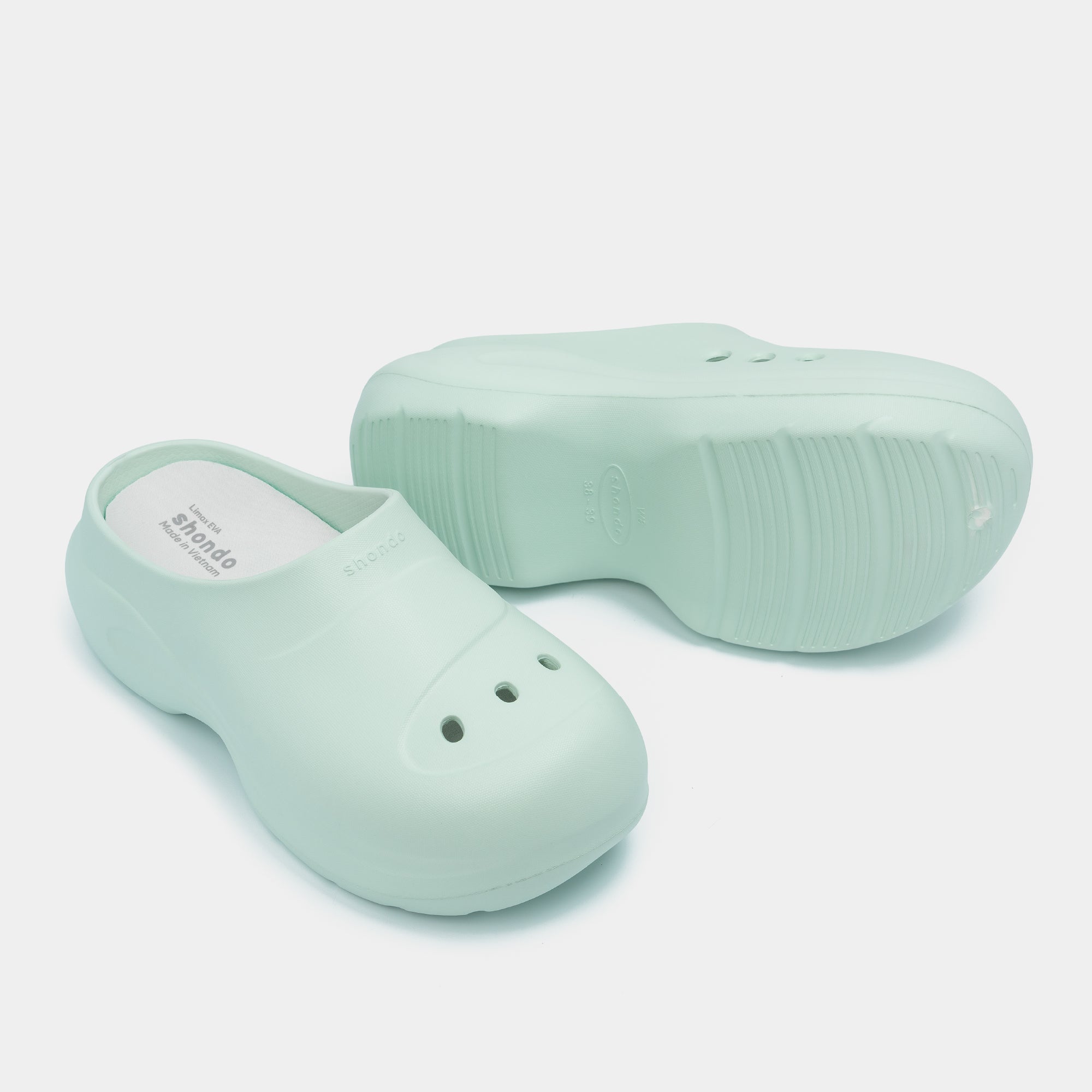 Clog MULE CHIC Limax đế cao nữ xanh mint