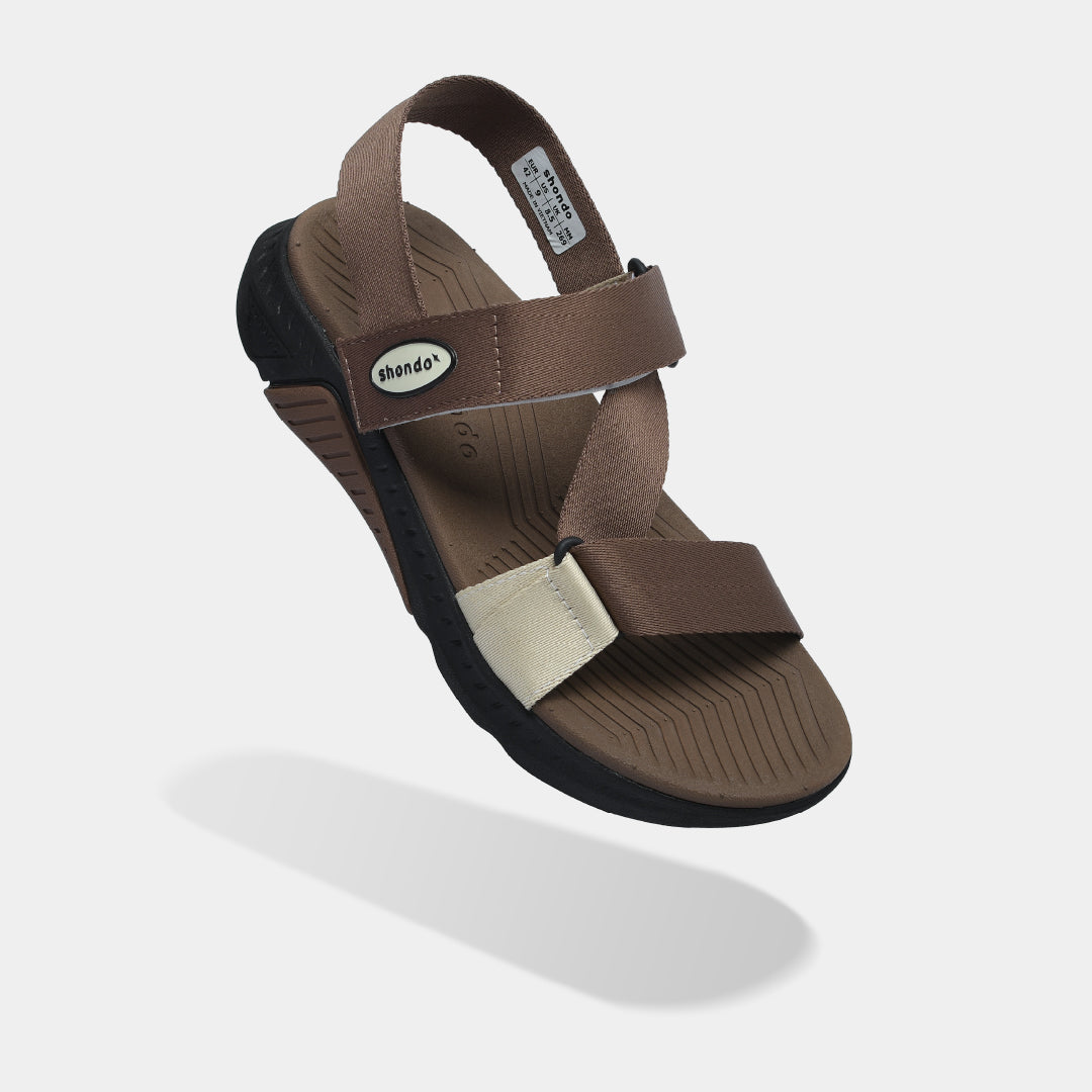 Sandal F7R nam đi học quai chéo nâu