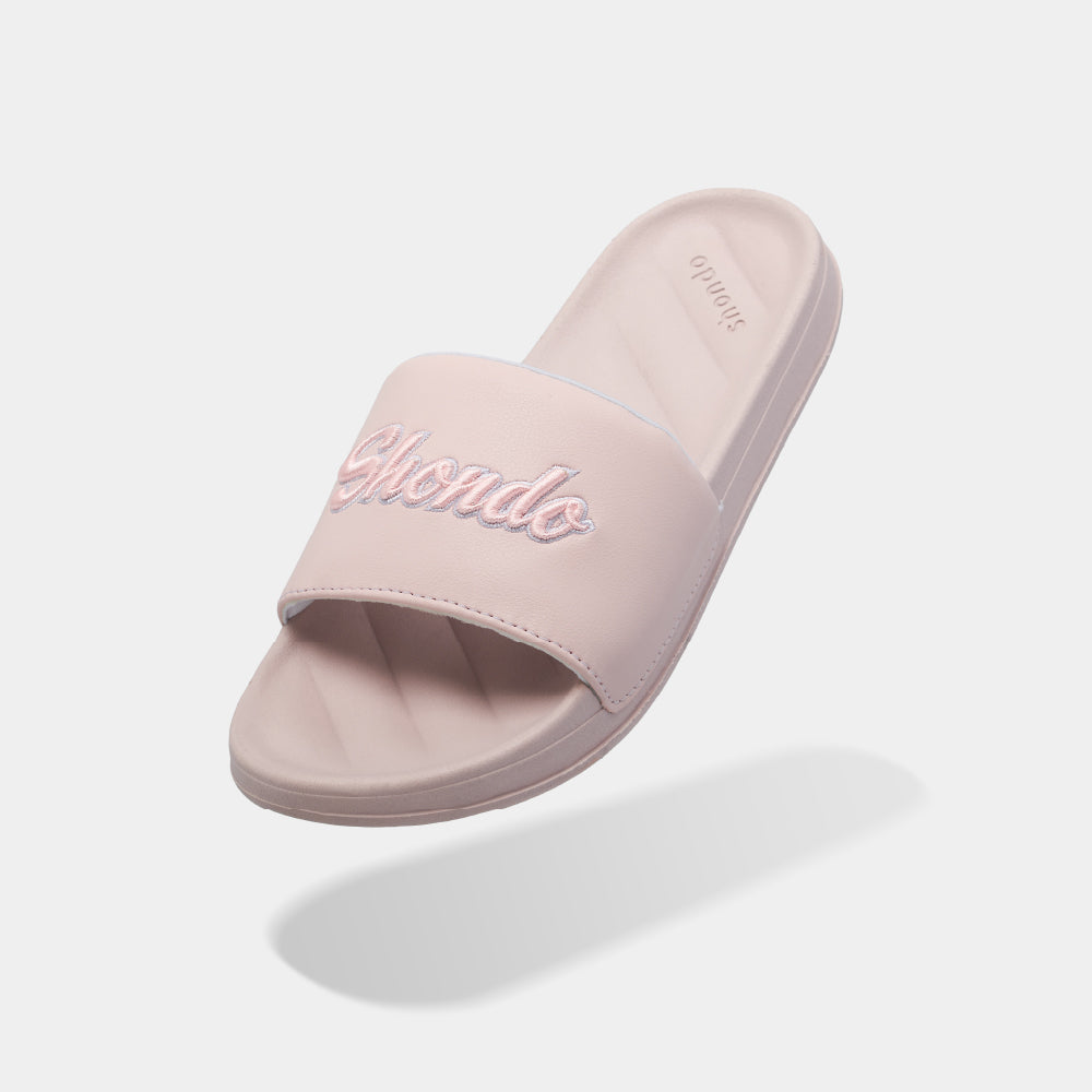 Dép quai ngang Trendy 2 thêu logo Shondo hồng