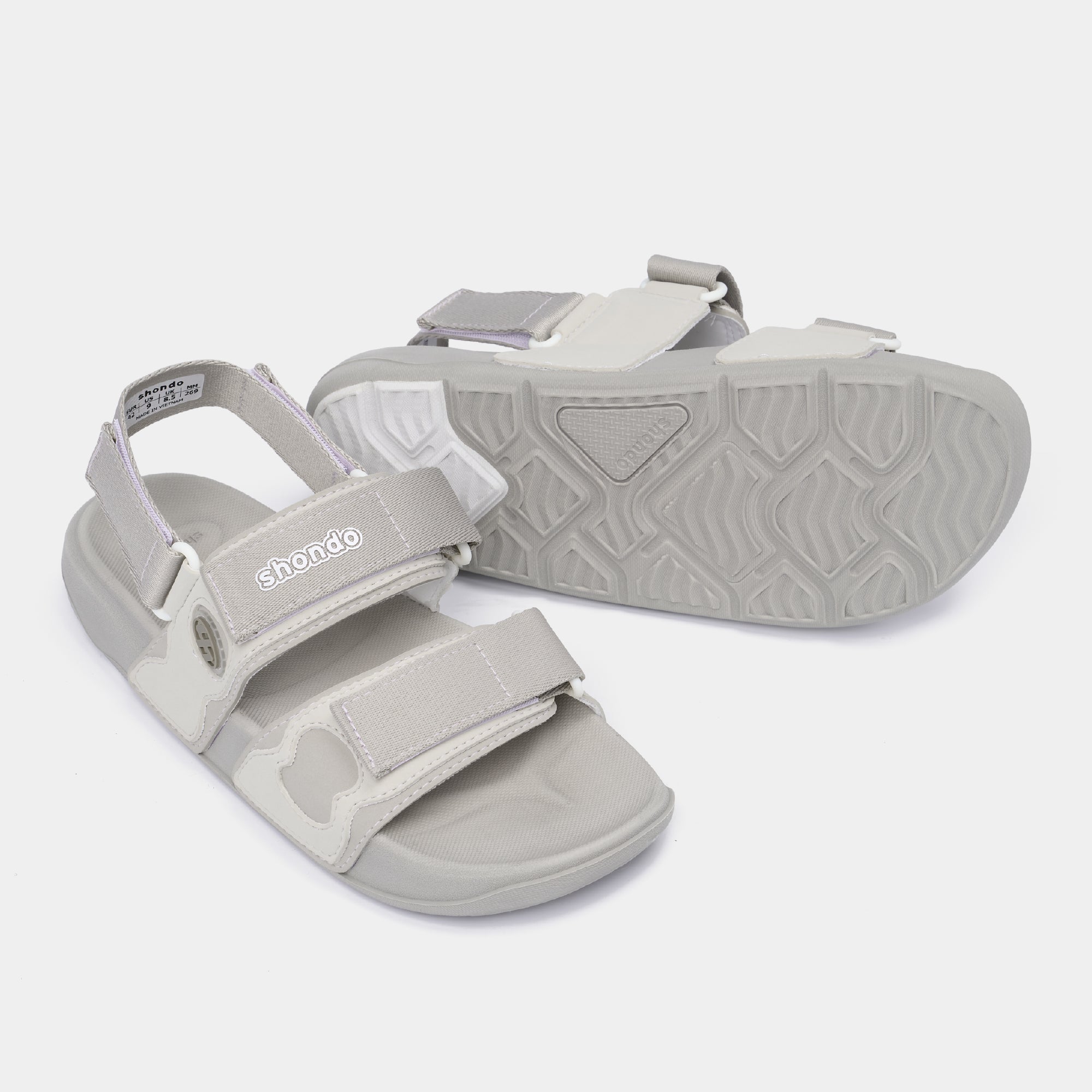 Sandal Platy 7 quai ngang unisex xám
