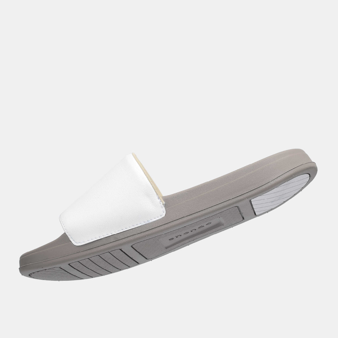 Dép Trendy 2 logo SH TPU nâu trắng