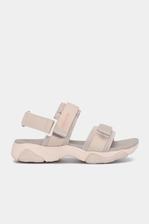 Girly women's sandals with pink brown elastic straps