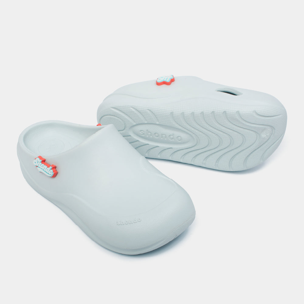 Clog Suke nữ nhựa đúc gắn charm xanh trời