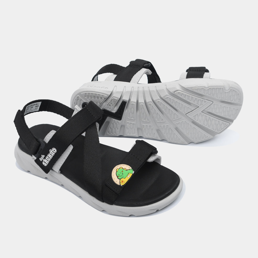 Sandal bé trai Little 6 khủng long đen