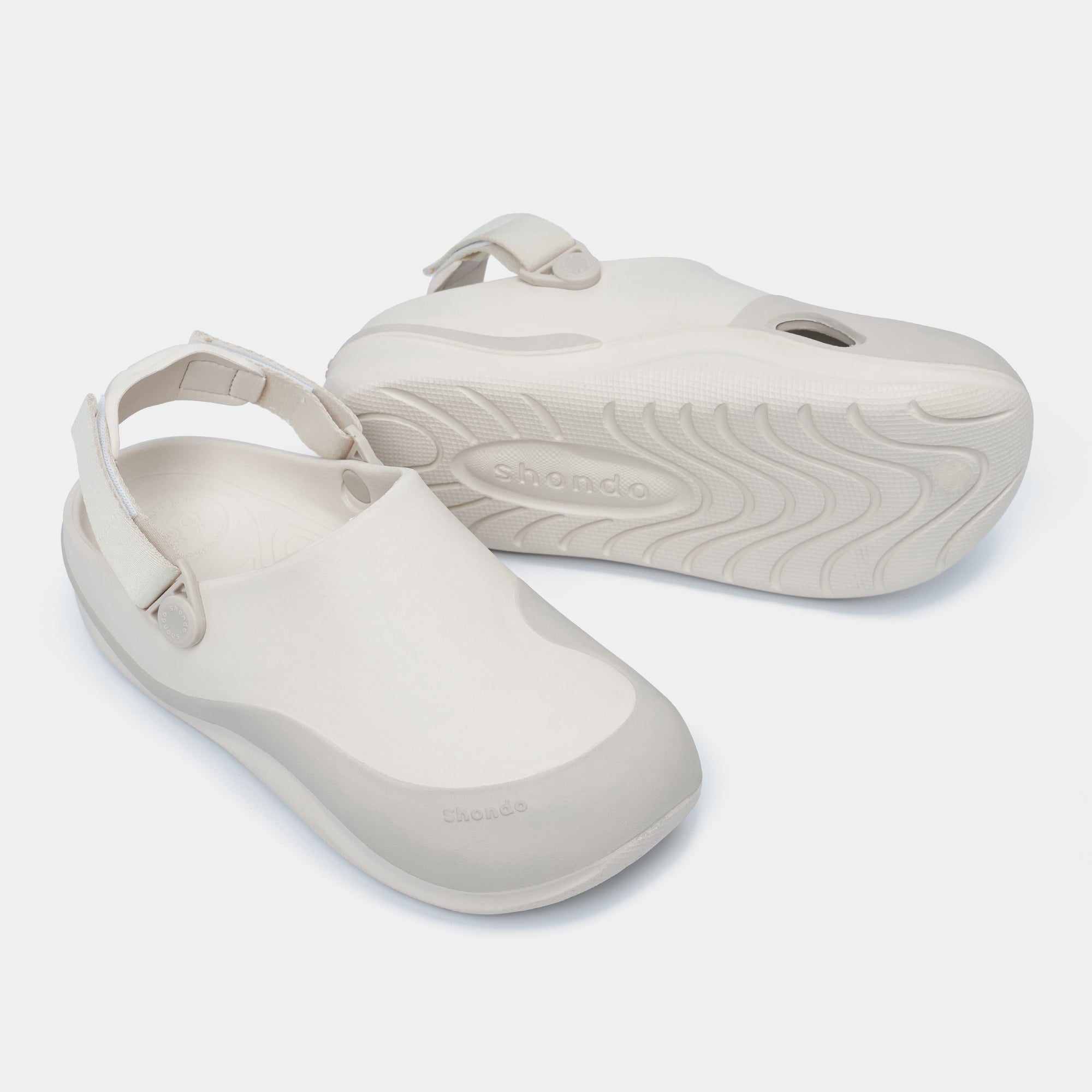 Giày Clog Suke Viền Đế Unisex Trắng Kem