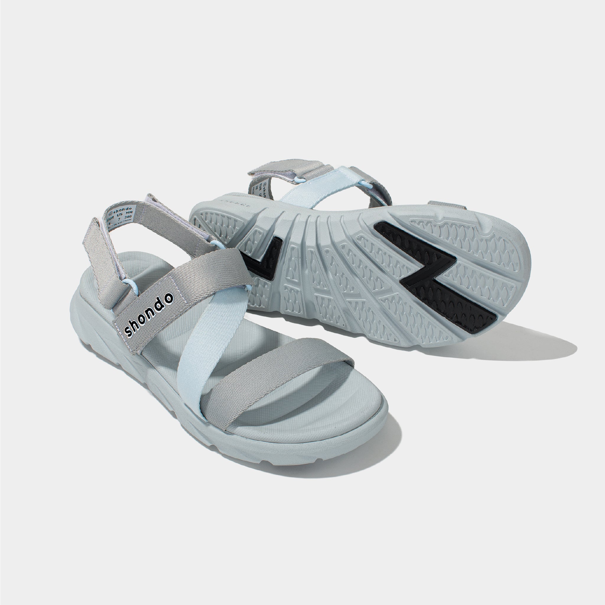 Sandals F6 sport đế xám phối quai xanh da trời