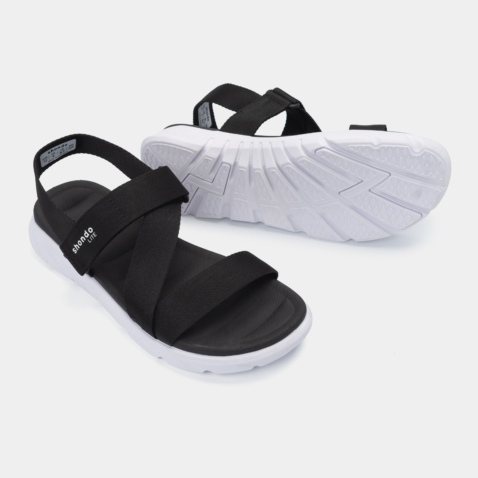 Sandal học sinh F6S Shondo Lite đen trắng