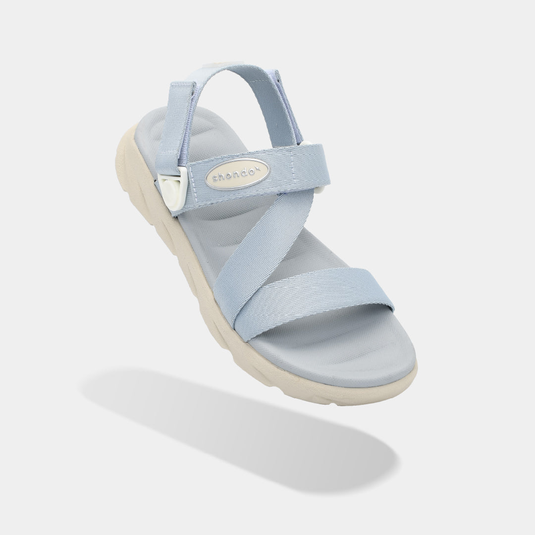 F6S blue swivel strap sandals